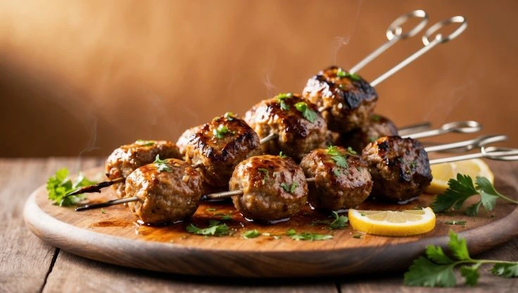 Grilled Skewered Meatballs