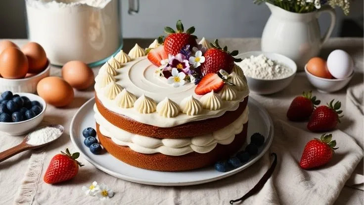 Vanilla Cake with Cream