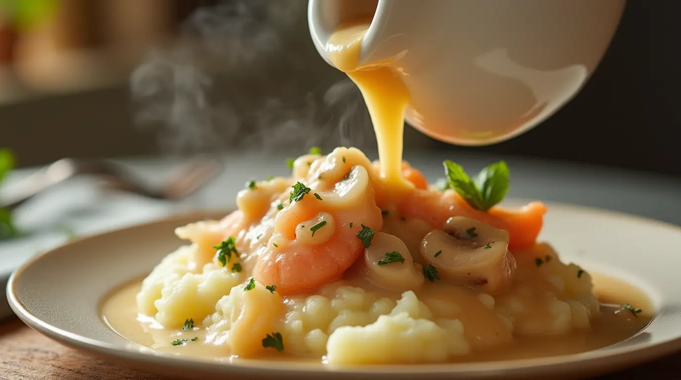 Langostino mushroom sour cream gravy recipe​