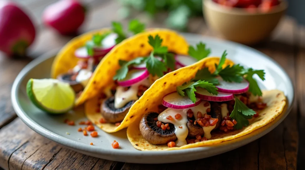 Lions Mane Mushroom Tacos transform Taco Tuesday! Master this 15-minute recipe with simple ingredients and pro tips. Perfect for vegetarians and meat-lovers alike. Learn more! 